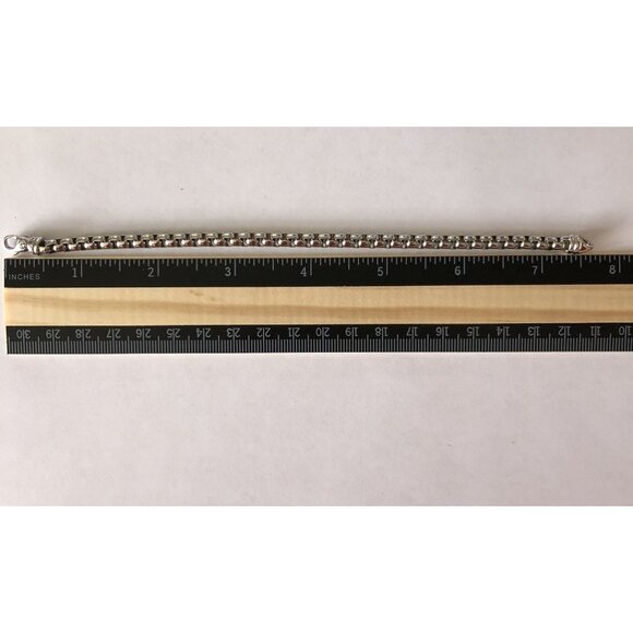David Yurman Box Chain Link Bracelet 5mm 925 Sterling Silver 7.5" MINT - Picture 4 of 5
